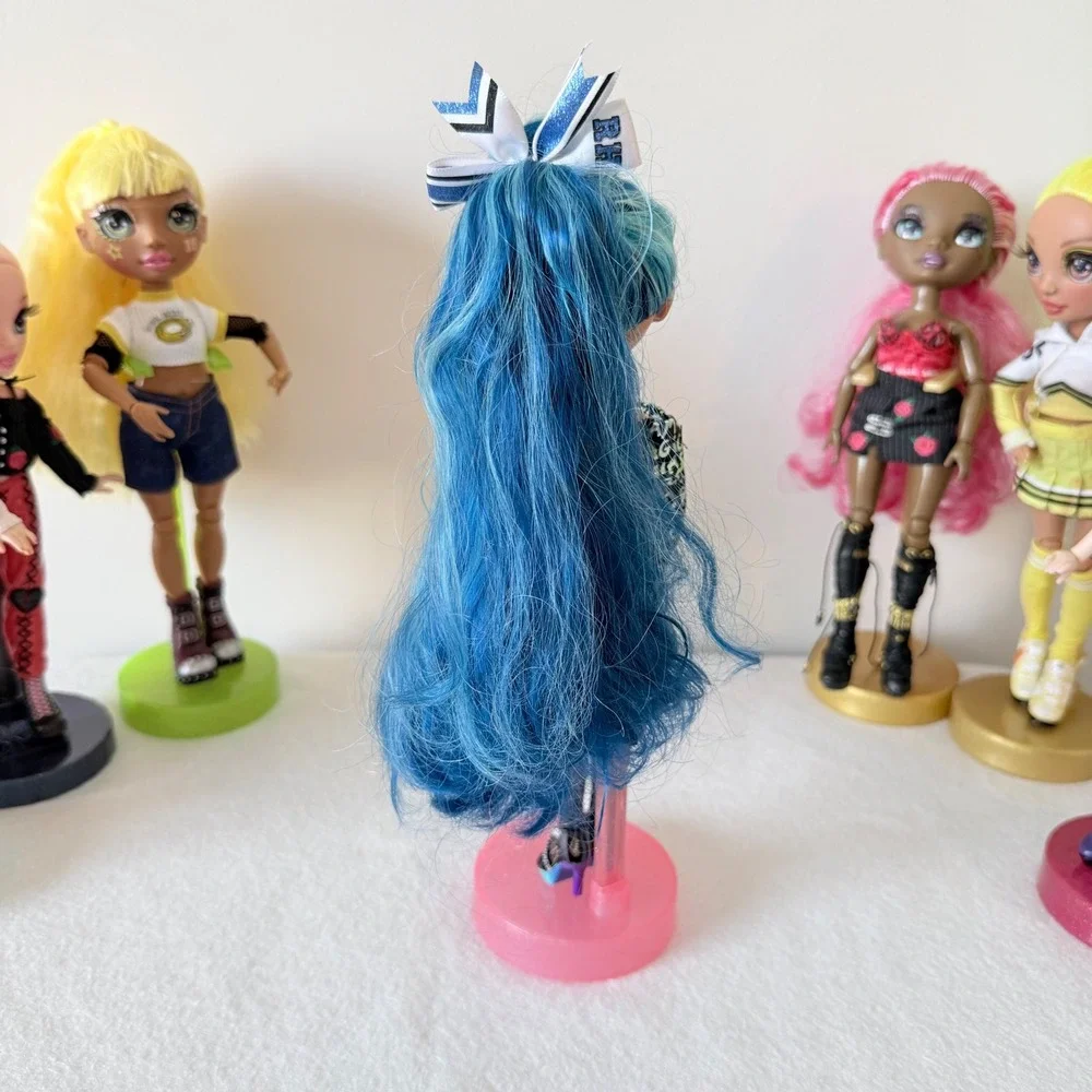 Rainbow High Dolls Lot 7 w Stands Mixed Sizes 10in‎ 11in MGA Bundle